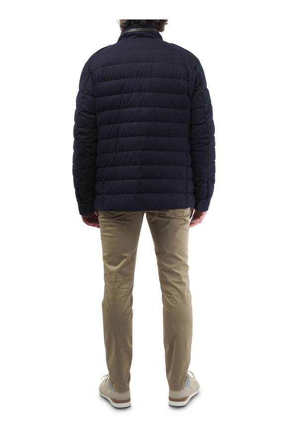 Moncler - Munt Navy Cashmere Down Jacket