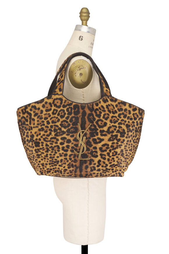 Saint Laurent Medium Icare Animal Print Shopping Tote - view 8