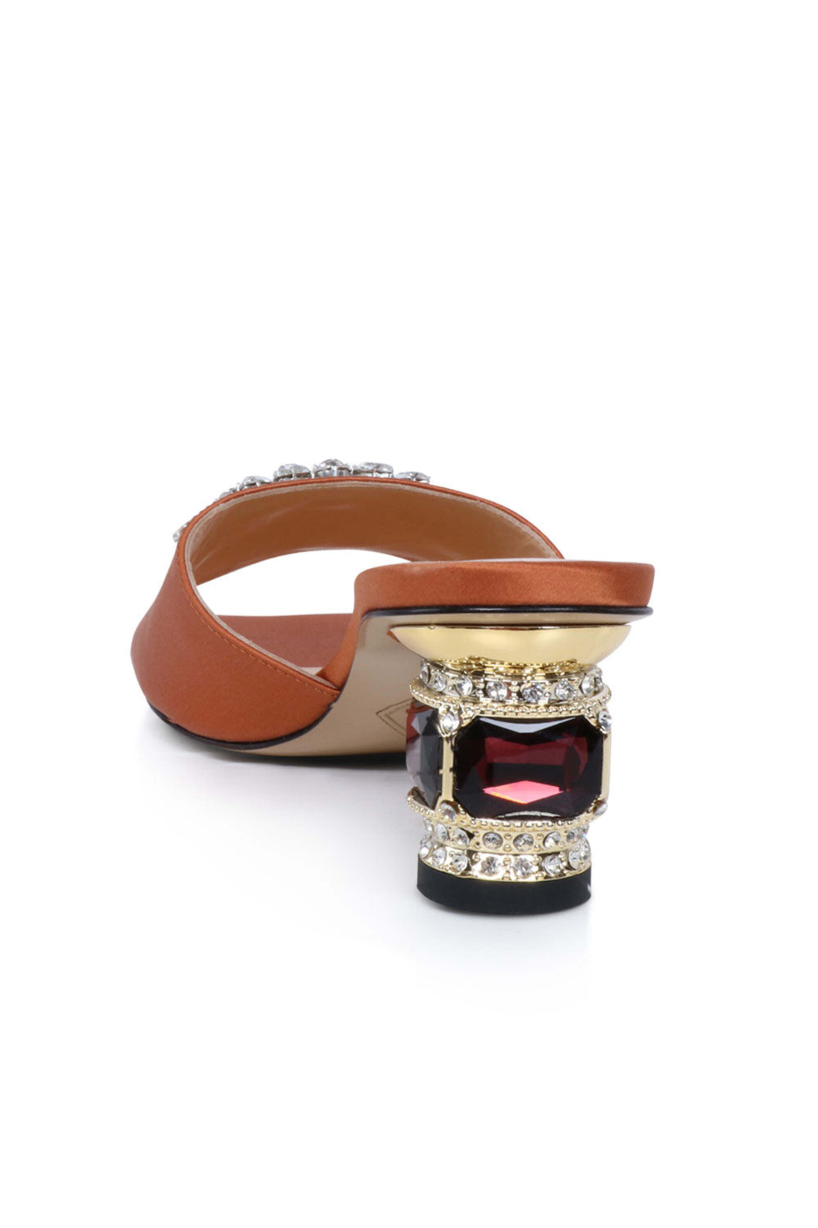 Nalebe - Aurum 50 Satin Mule in Chestnut