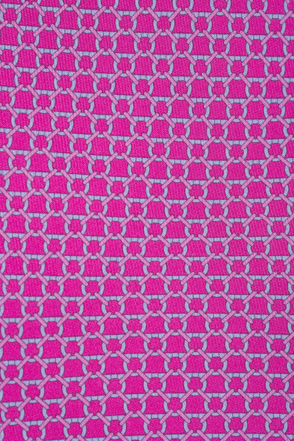 Ferragamo Pink Gancini Print Silk Necktie - view 2