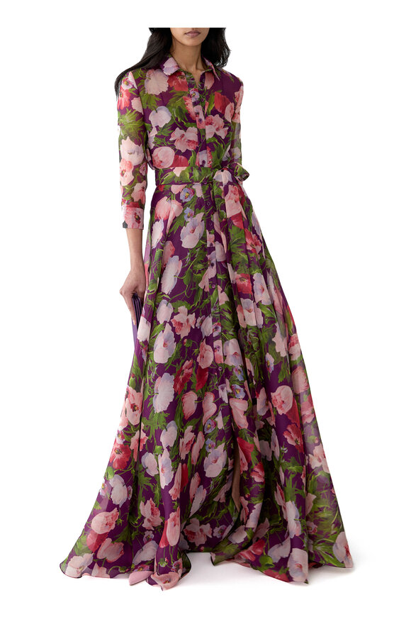 Carolina Herrera Silk Poppy Print Trench Dress - view 4