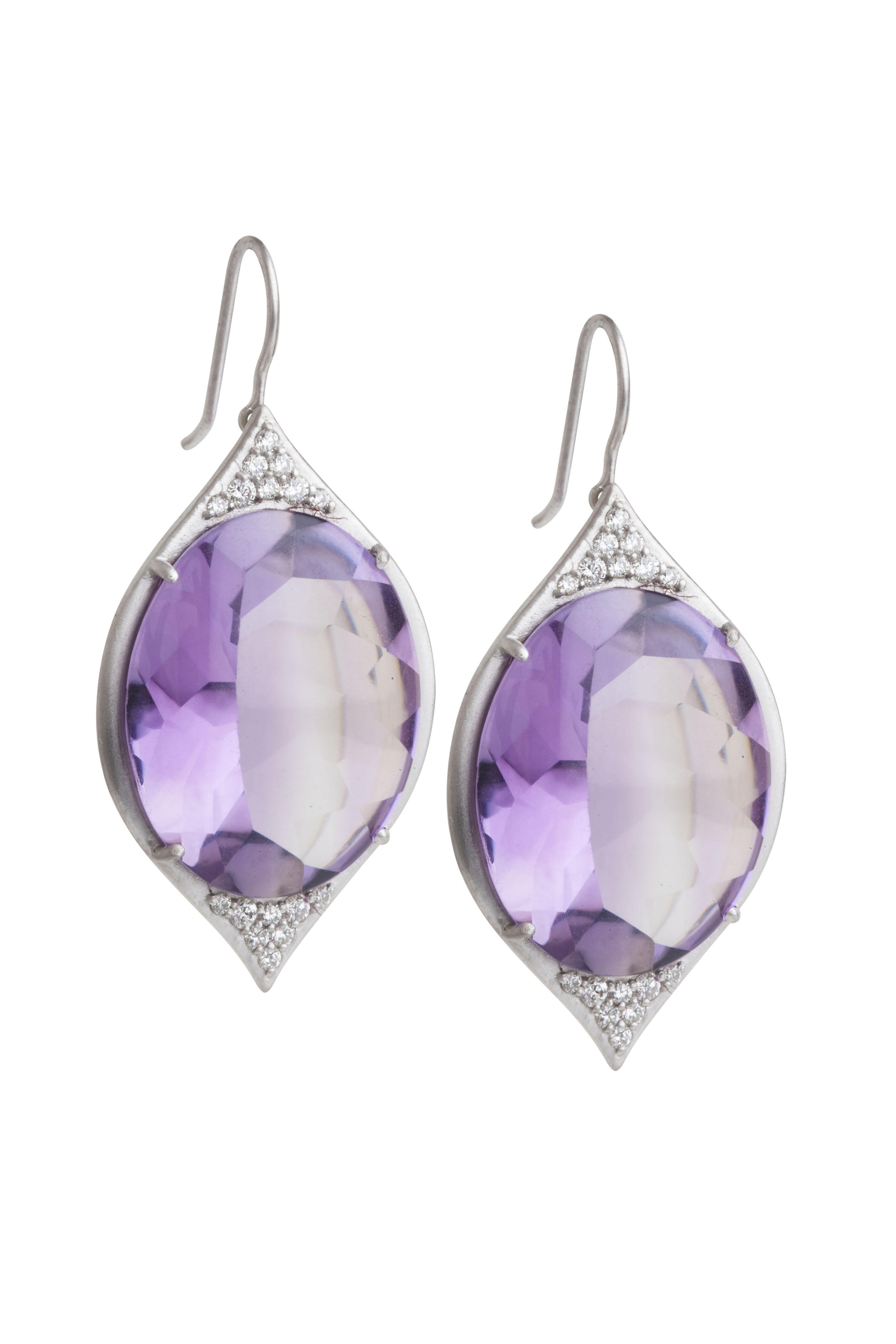 Jamie Wolf - Aladdin Gold Amethyst Pavé-Set Diamond Earrings
