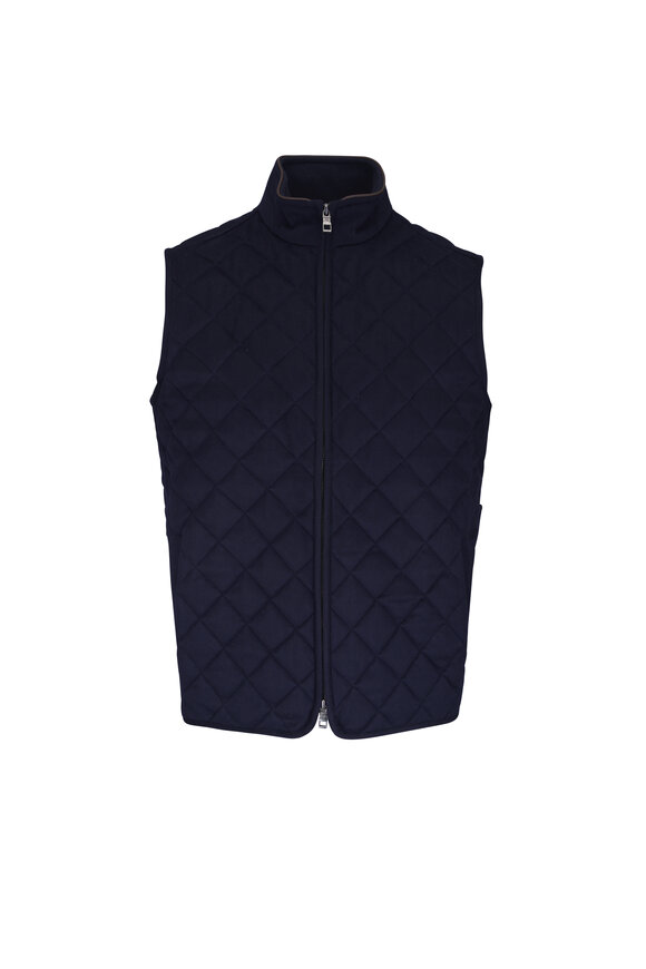 Peter Millar Crown Essex 25th Anniversary Navy Cashmere Vest - view 1