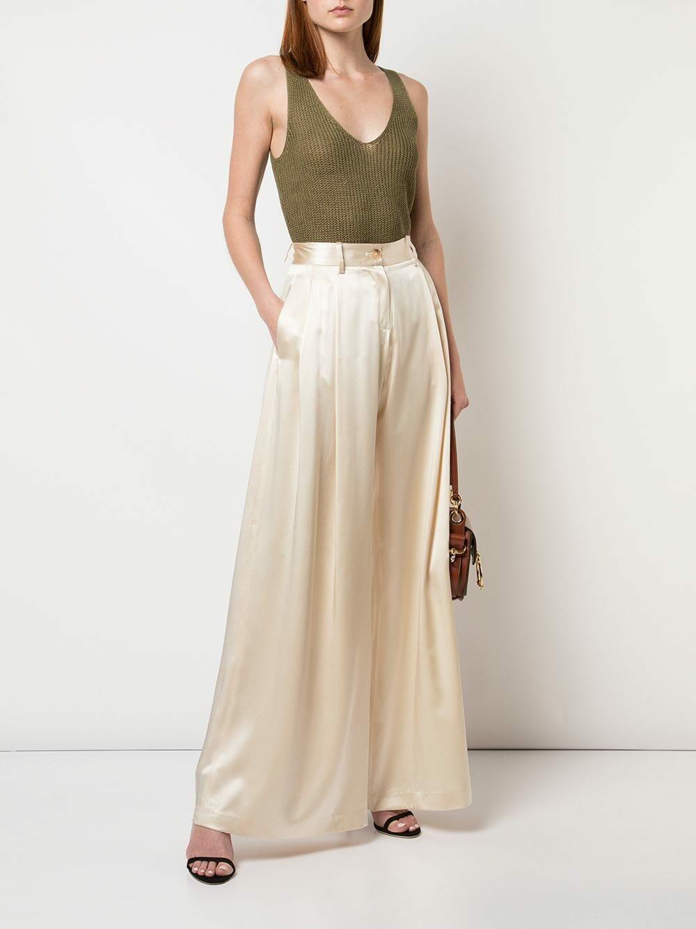 Nili Lotan - Brixton Dune Satin Wide Leg pant