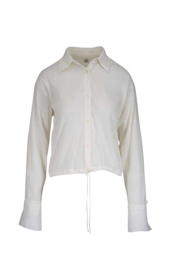 Totême Off White Drawstring Cotton Shirt