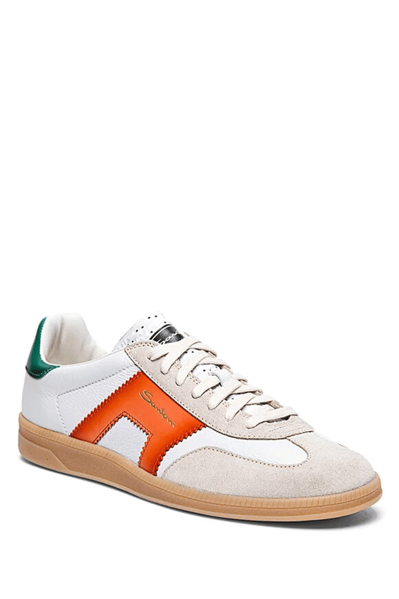 Santoni DBS Olympic Orange & White Sneaker