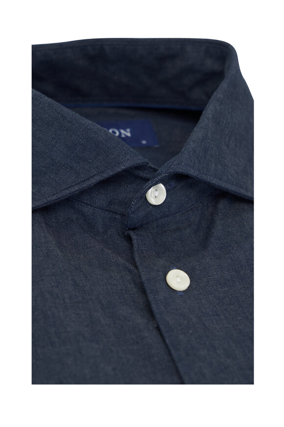 Eton - Dark Blue Denim Cotton Dress Shirt