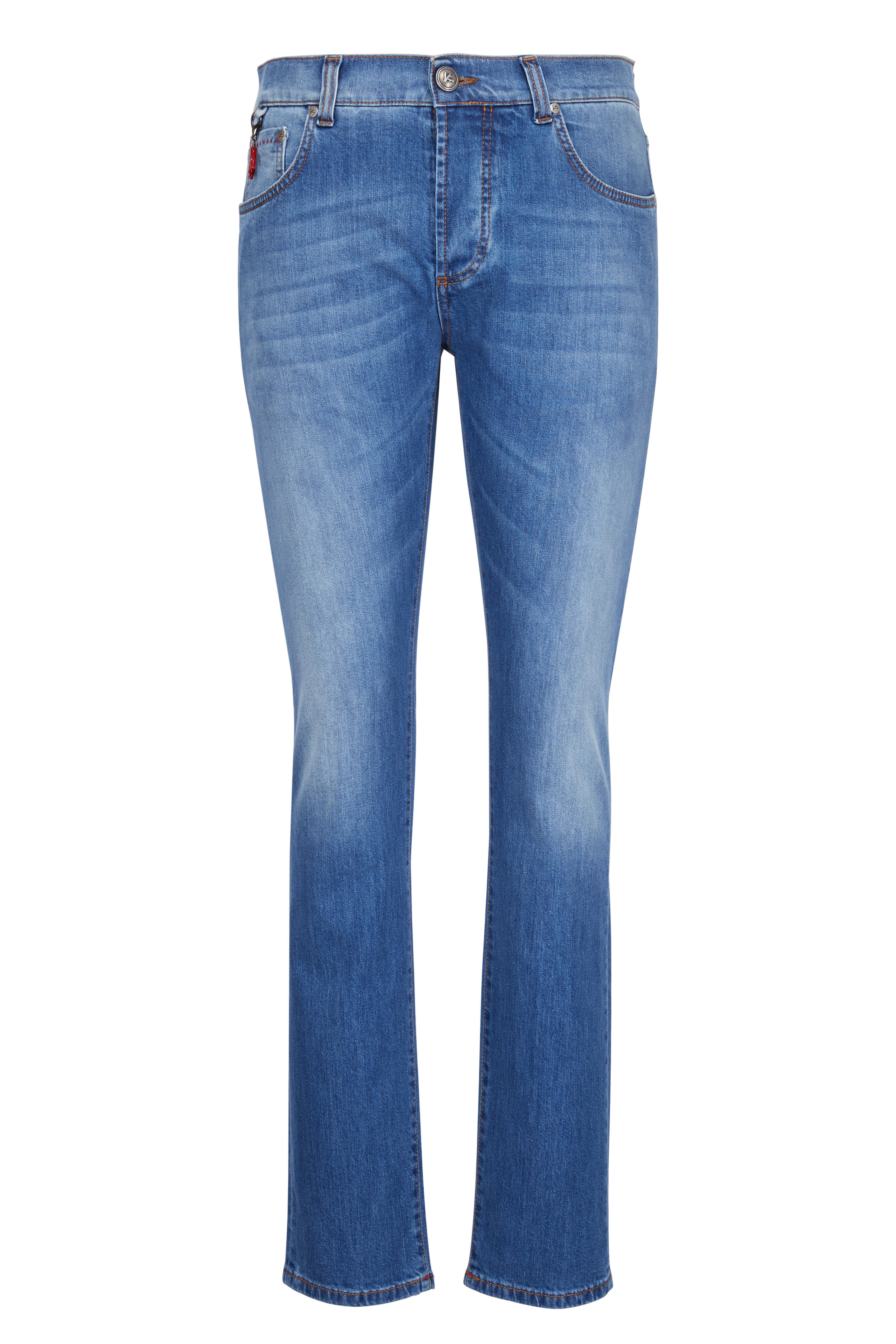 Isaia - Medium Wash Straight Leg Jean