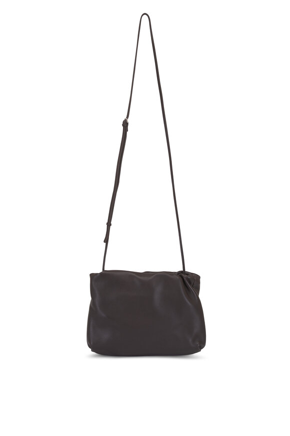 The Row Bourse Dark Brown Leather Clutch