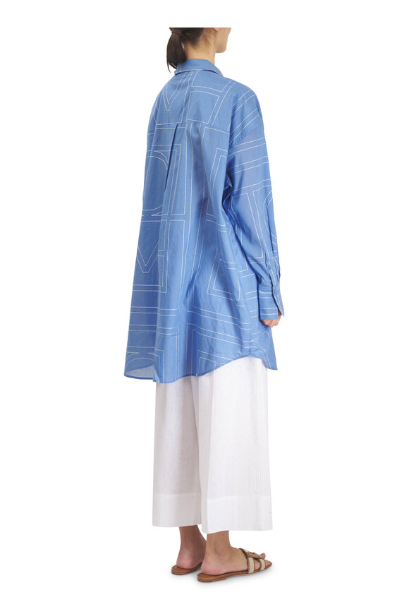 Totême Summer White Cotton & Linen Wide Pant - view 4