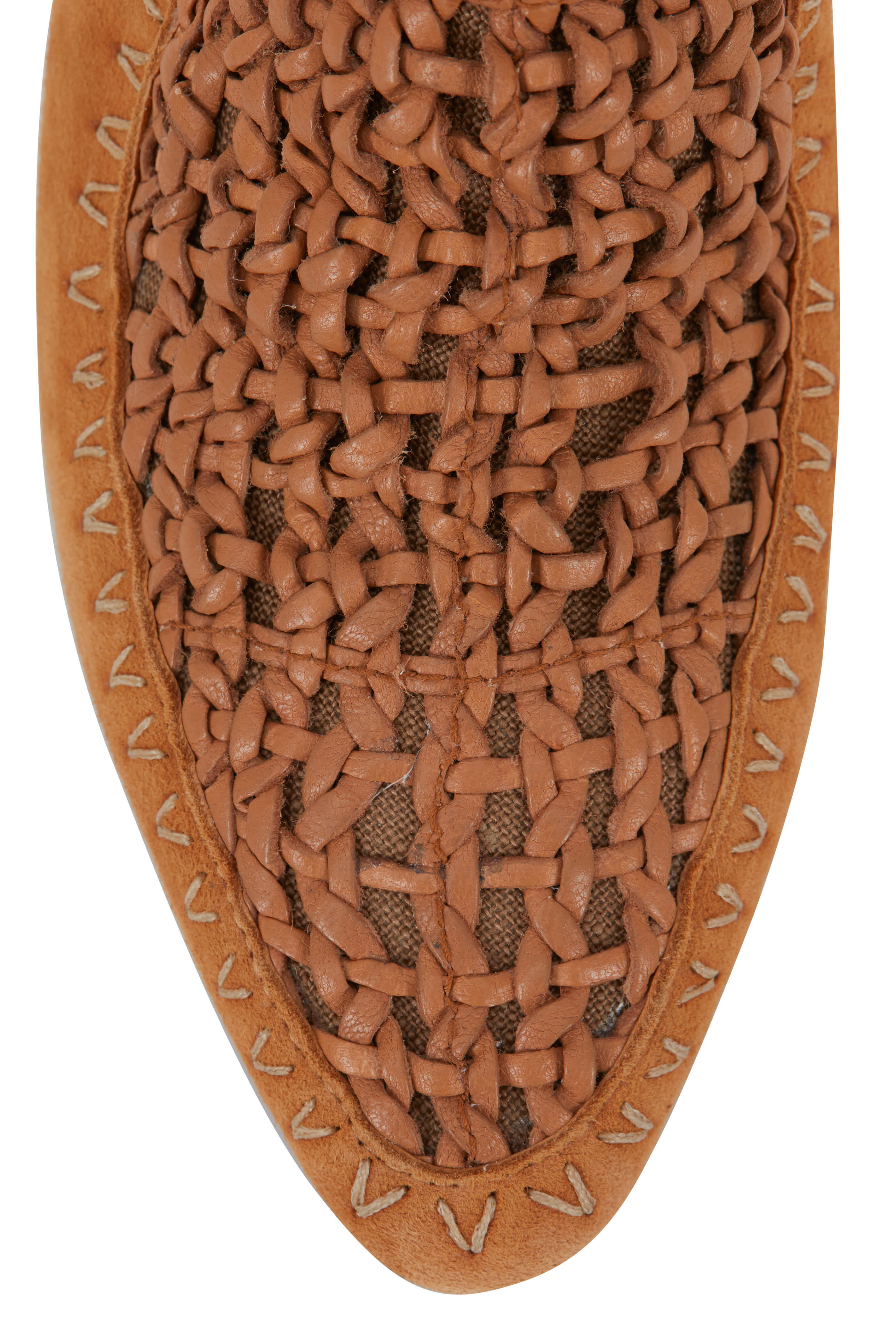 Henry Beguelin - Sabot Cognac Intrecciato Mule, 50mm