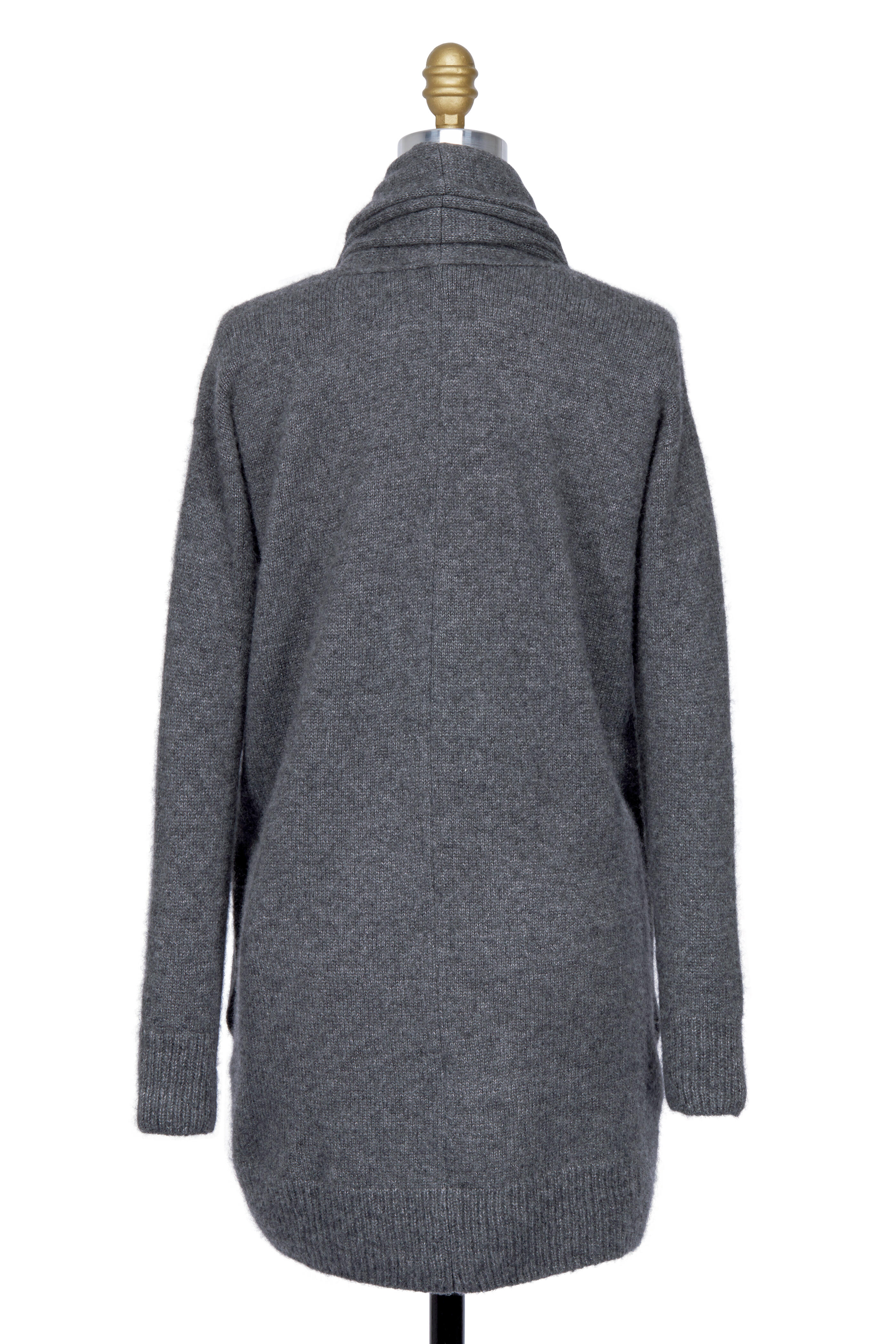 The Row - Mater Dark Gray Cashmere & Silk Blend Cardigan