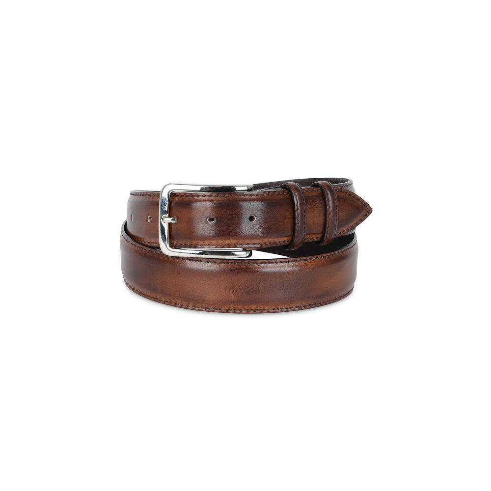 Bontoni - Chocolate Brown Leather Belt | Mitchell Stores