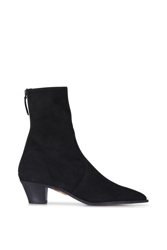 Aquazzura Brunswick Black Suede Bootie, 45mm - view 3