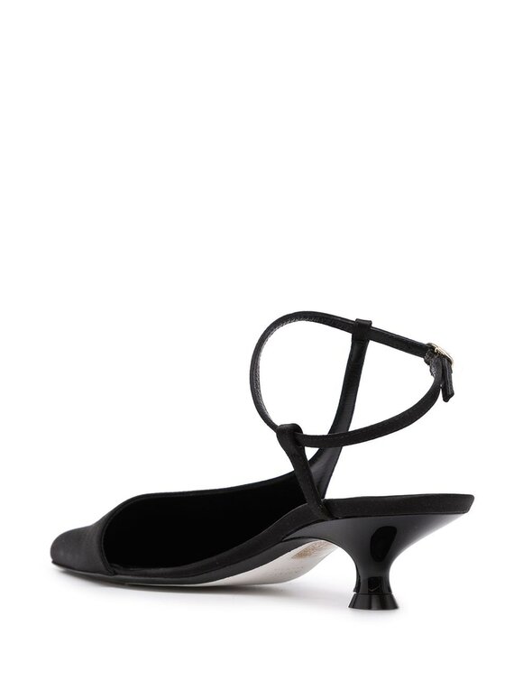 Khaite - Seville Black Silk Satin Kitten Heel Pump, 50mm