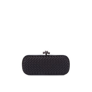 BOTTEGA VENETA正規品/送料関税込み INTRECCIATO Strap Clutch Bottega Veneta Black Intrecciato Silk Stretch Knot Clutch