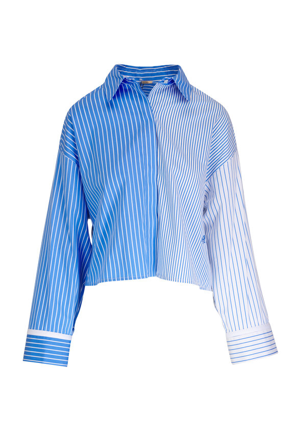 Adam Lippes - Ardsley Mixed Stripe Shirting Top