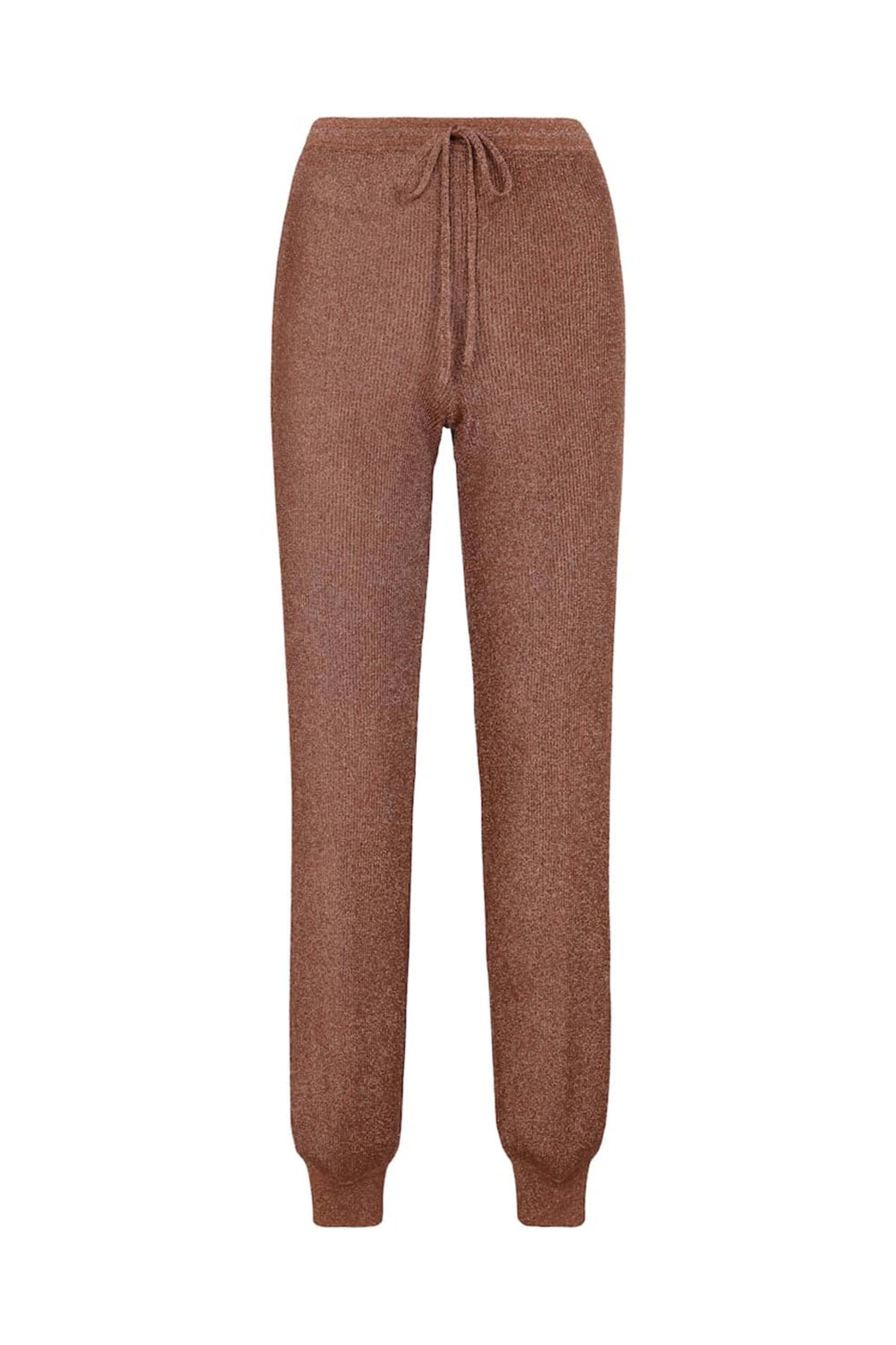 Missoni - Brown Metallic Knit Pants - view 1