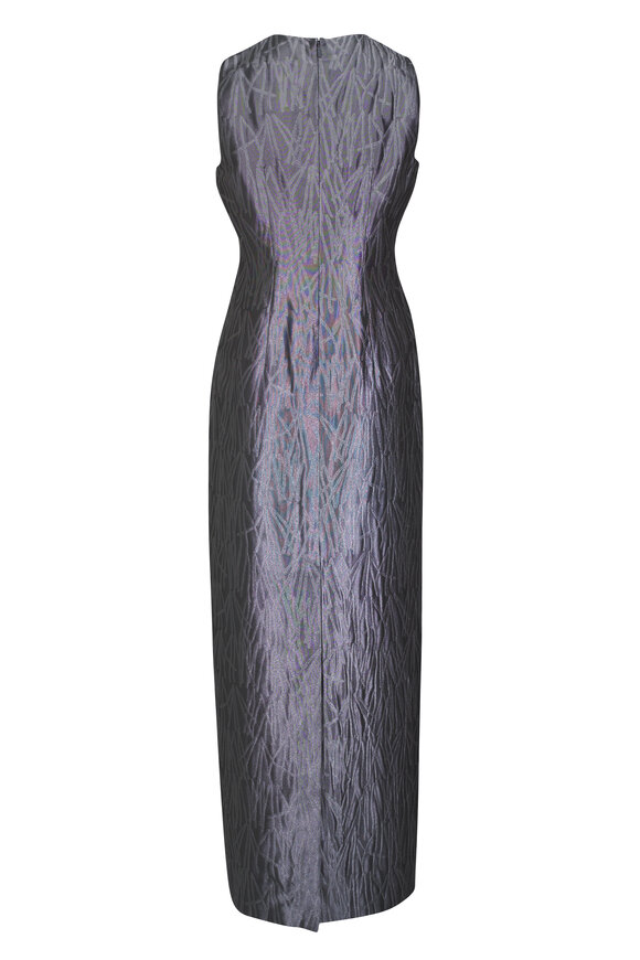 Lafayette 148 New York Silver Fluttering Tassel Jacquard Gown - view 2