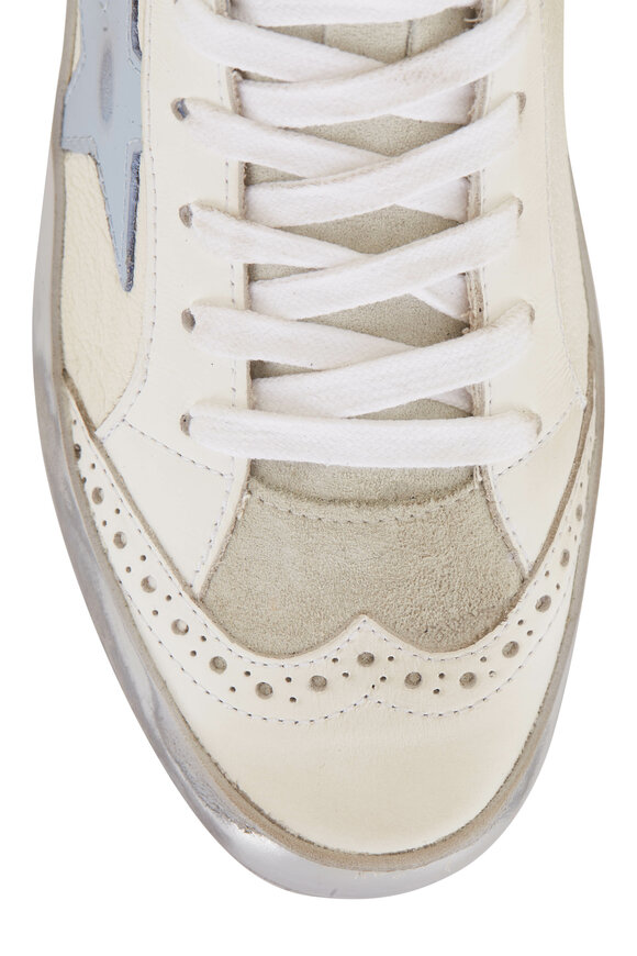 Golden Goose - Midstar White, Ice, Lime & Blue Star Sneaker