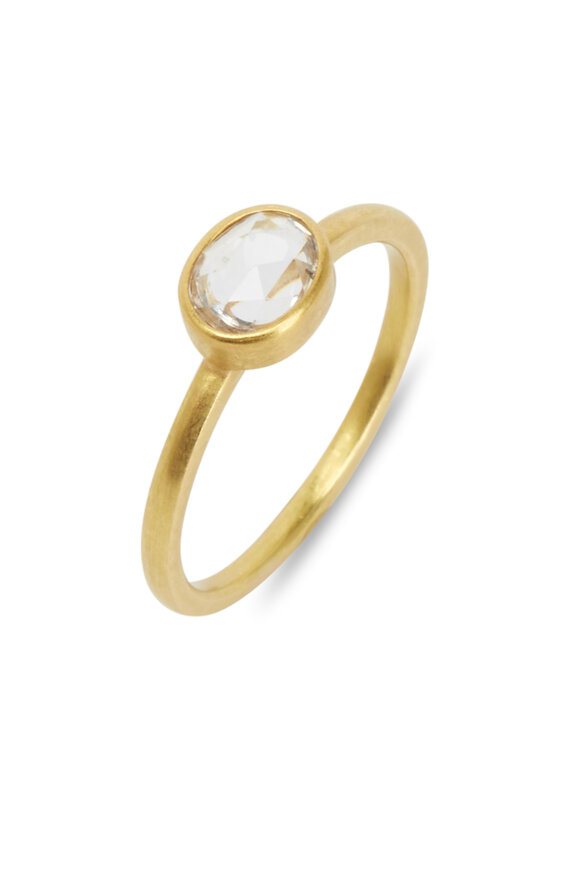 Caroline Ellen - 20K Yellow Gold White Sapphire Ring
