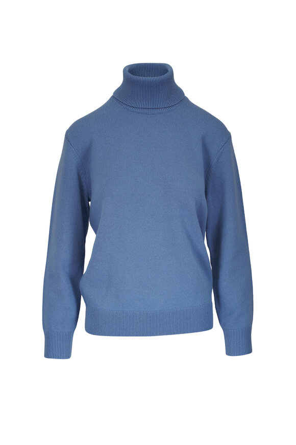 Michael Kors Collection Joan Lake Blue Cashmere Turtleneck