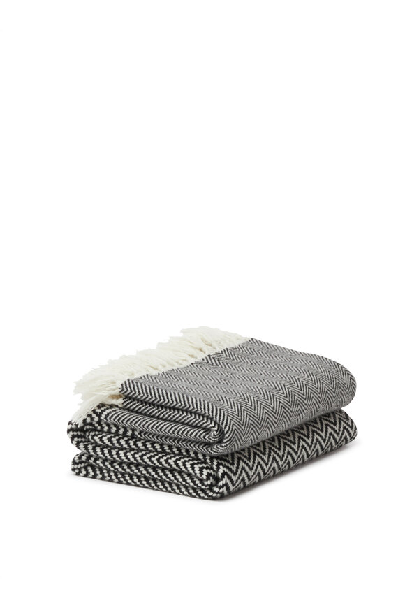 Alonpi - Vigo Black & Ecru Cashmere Throw