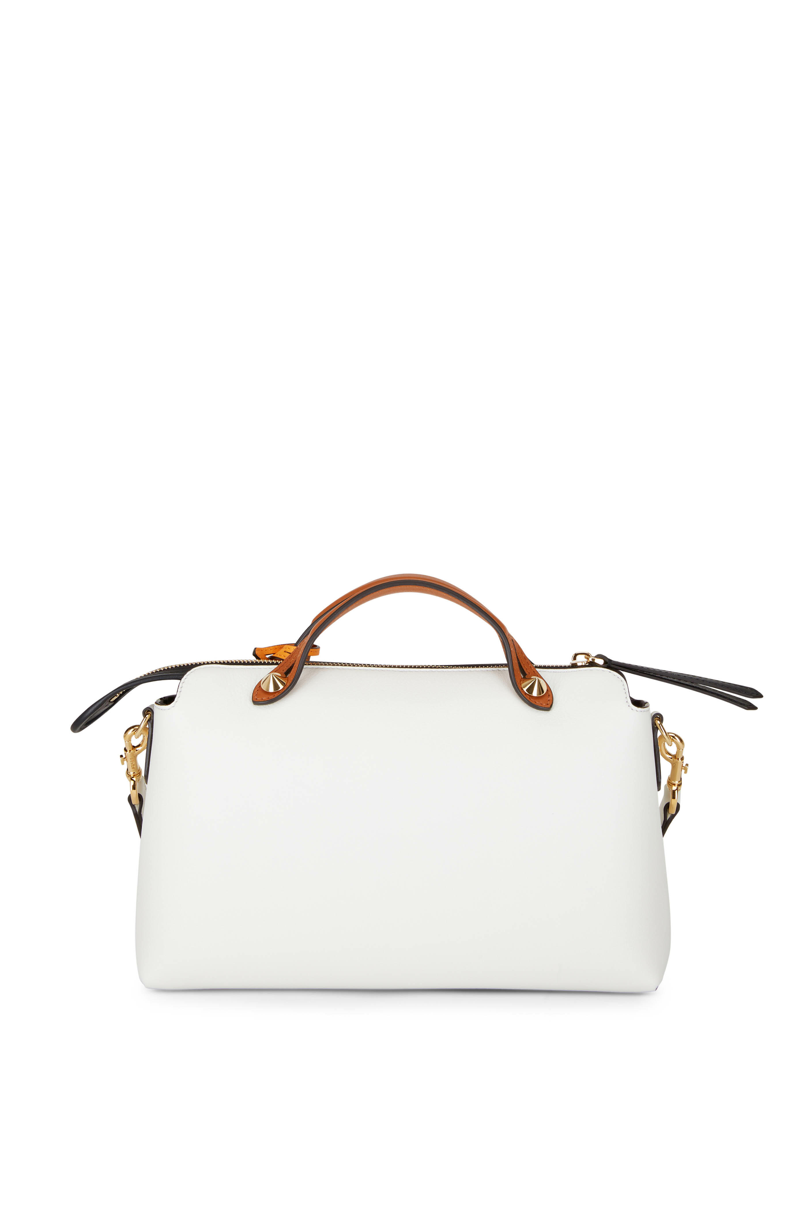 FENDI By The Way Medium Leather Boston Bag White