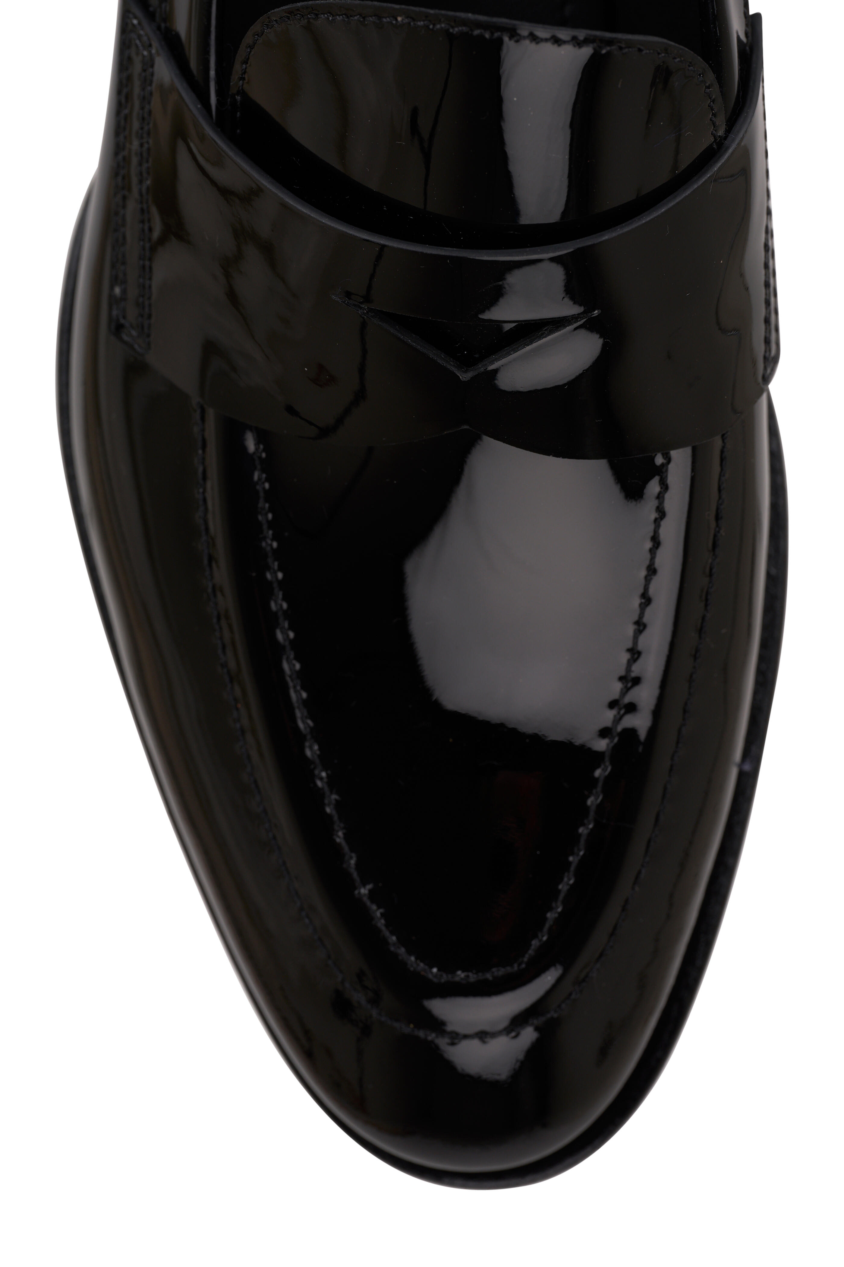 Santoni - Facile Black Patent Leather Penny Loafer