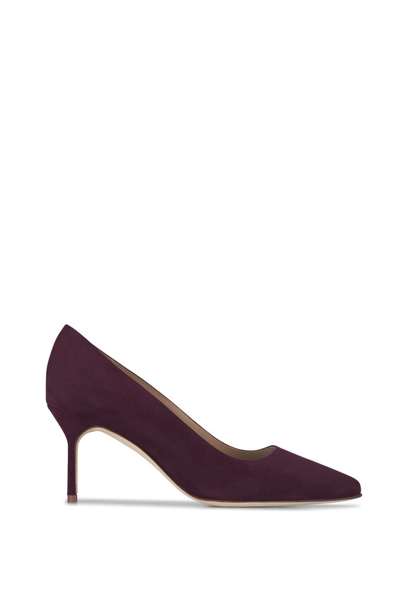Manolo Blahnik BB Dark Red Suede Pump, 70mm - view 6