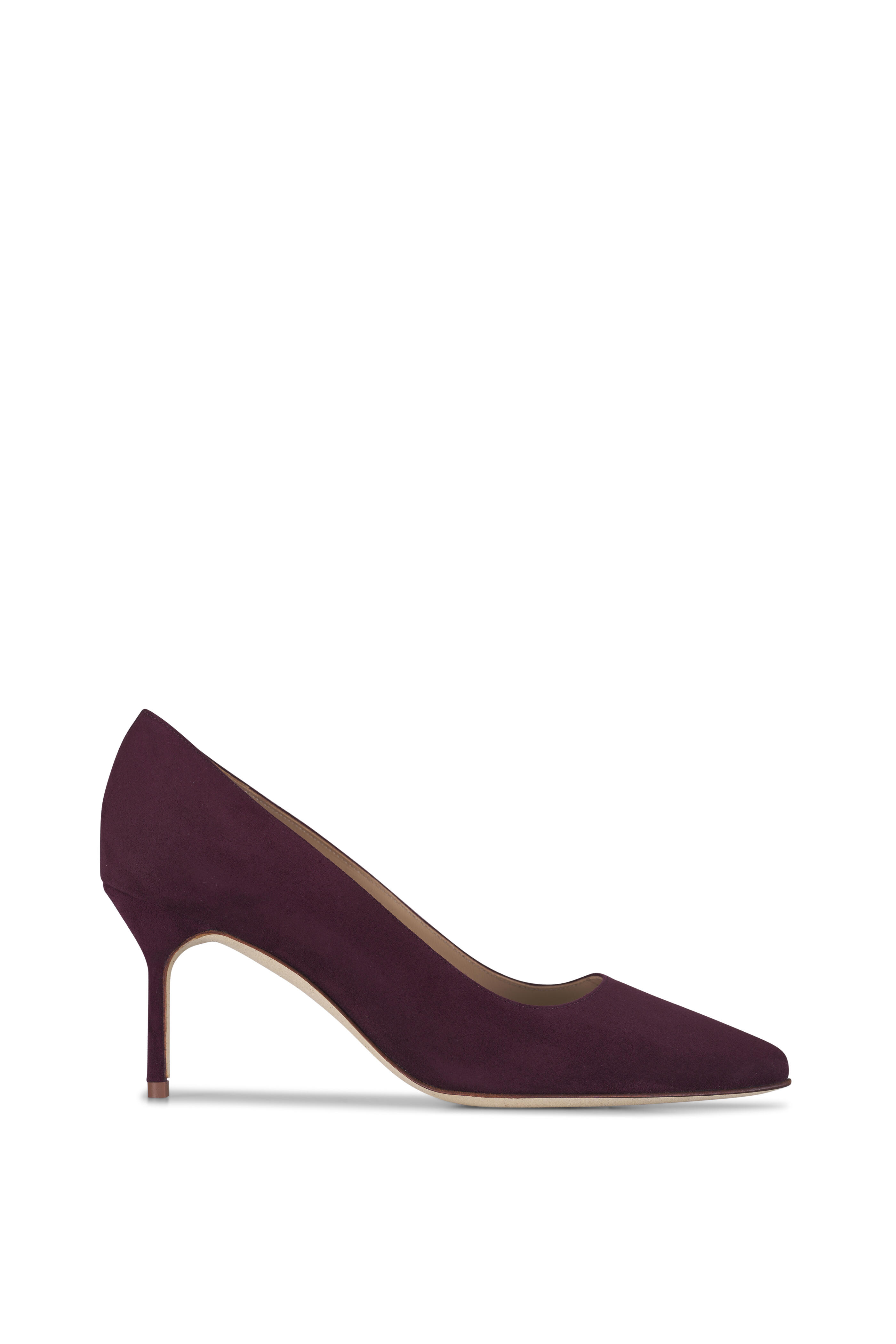 Manolo Blahnik - BB Dark Red Suede Pump, 70mm