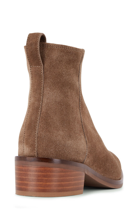 Aquatalia - Carisa Light Taupe Suede Short Boot, 30mm