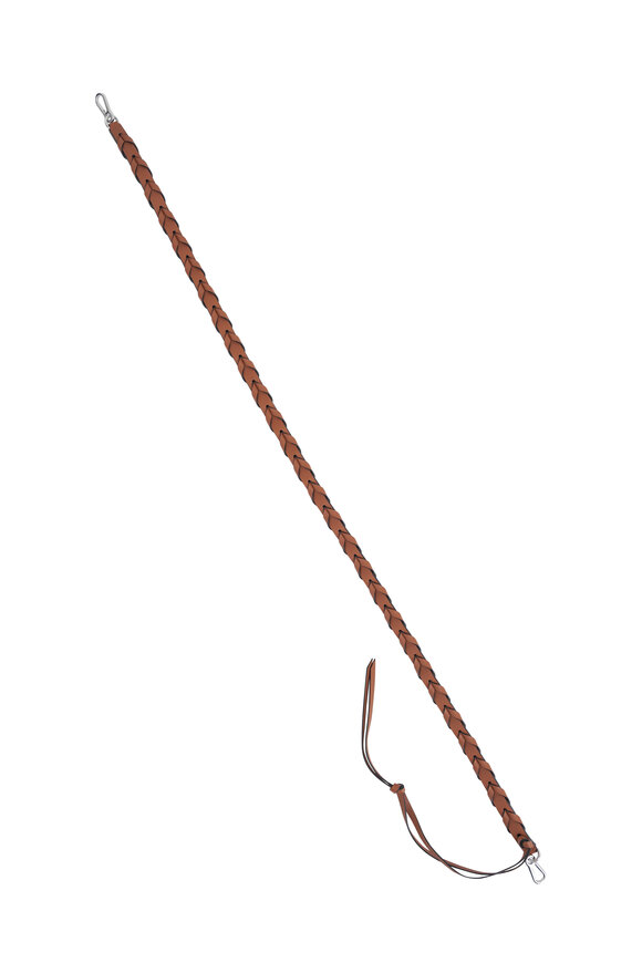 Loewe Thin Tan Braided Leather Handbag Strap 