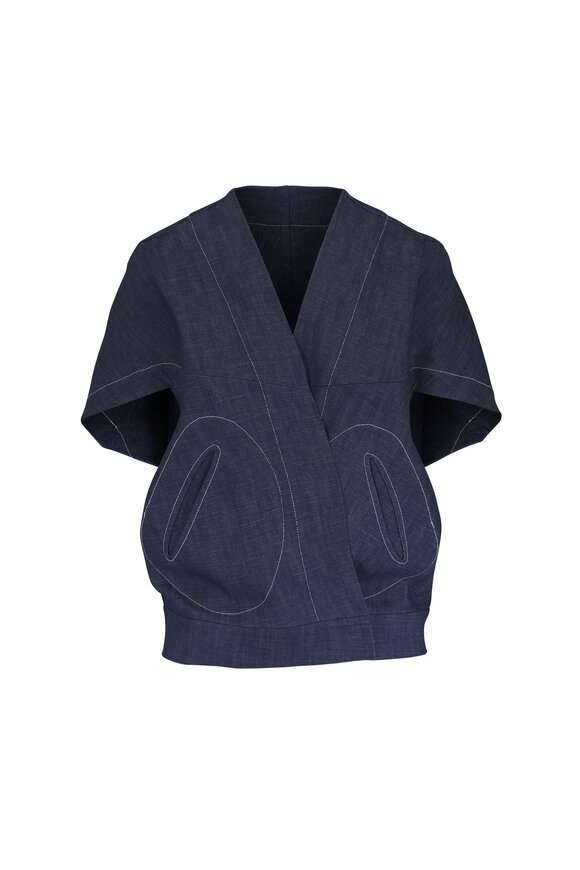 Zero + Maria Cornejo Hex Indigo Eco Denim Shrug - view 1