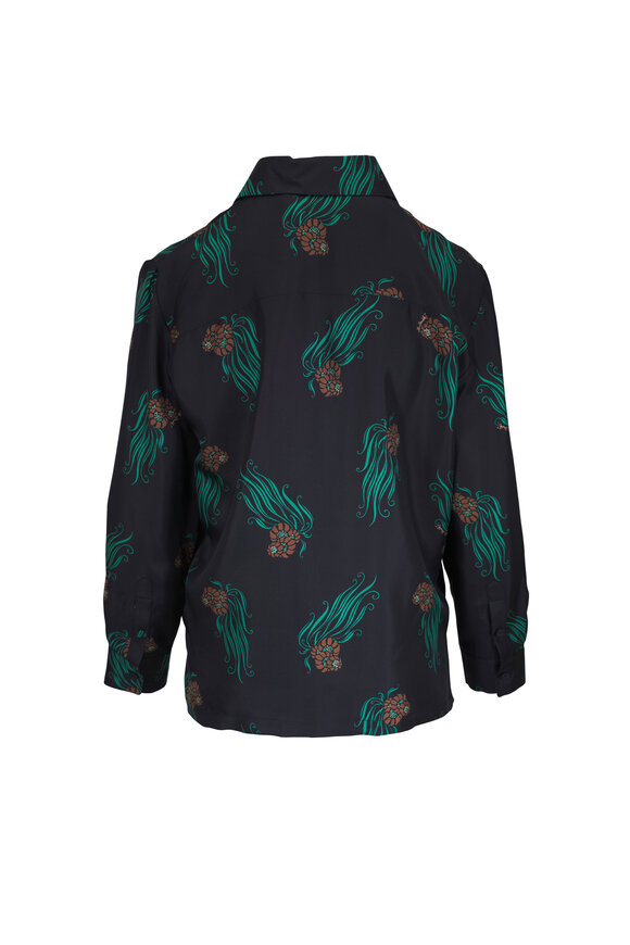 La DoubleJ Lumiera Black Silk Twill Boy Shirt - view 3