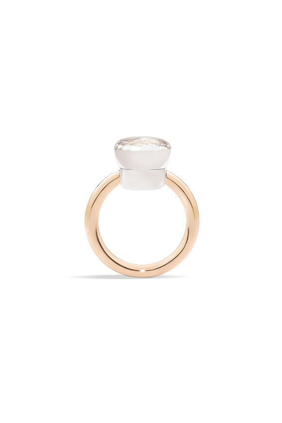 Pomellato 18k Rose Gold White Topaz Petite Nudo Ring - view 4
