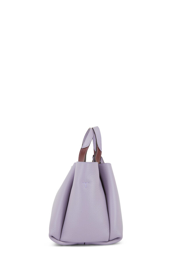 Tod's - Purple Leather Small T-Pendant Tote 