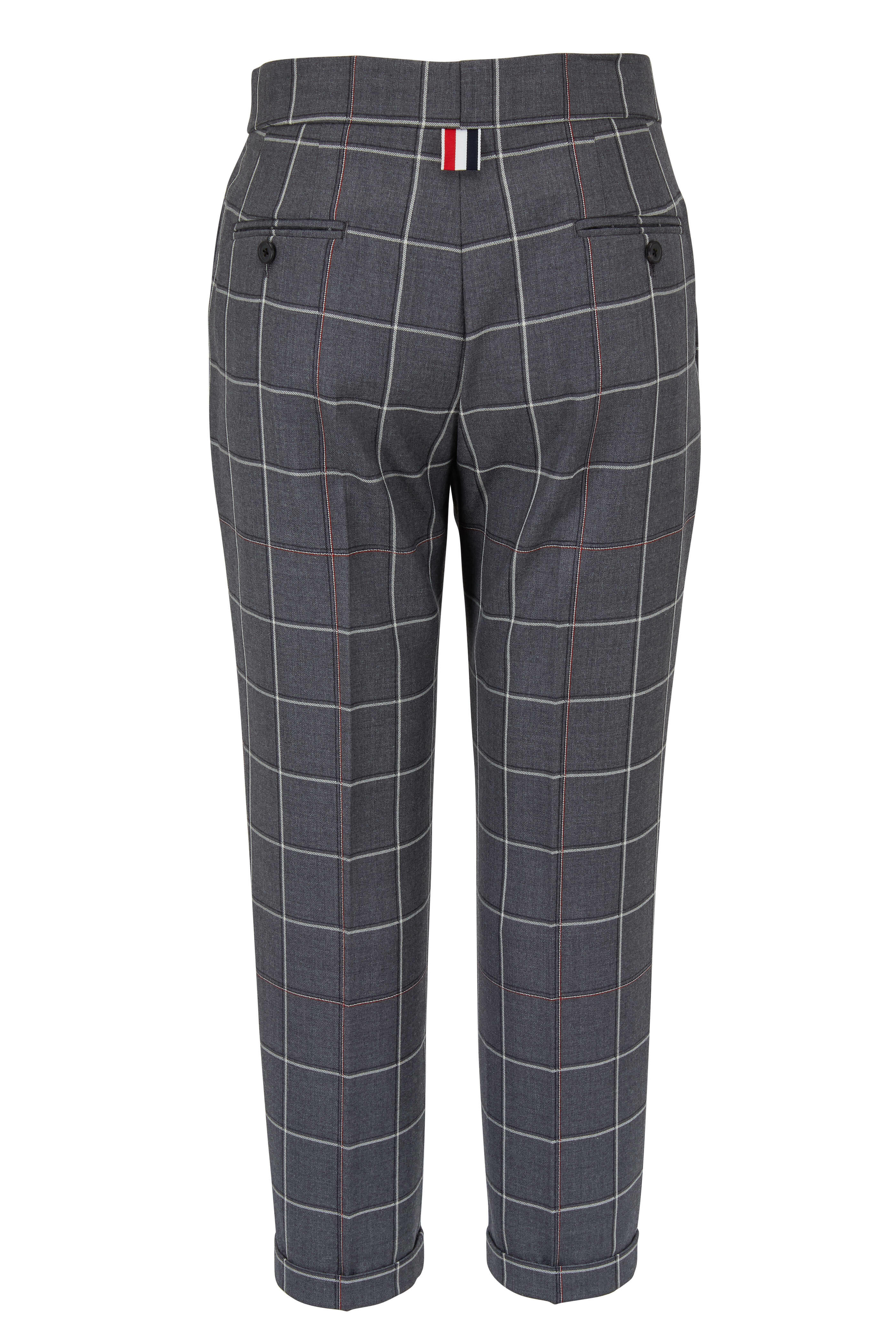 Thom Browne - Medium Gray Wool Windowpane Shadow Check Pant