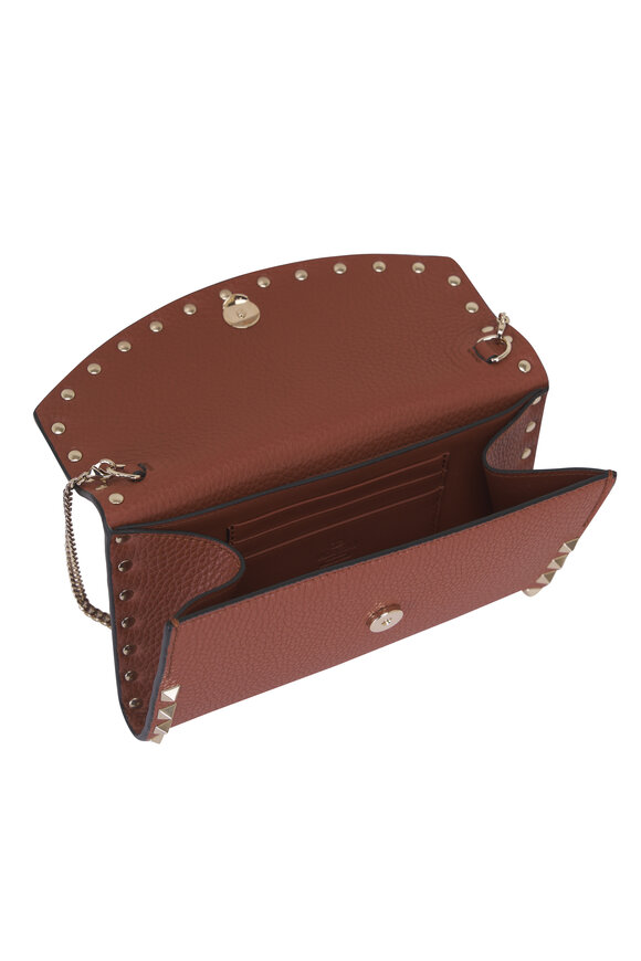 Valentino Garavani Selleria Rockstud Leather Chain Wallet - view 4