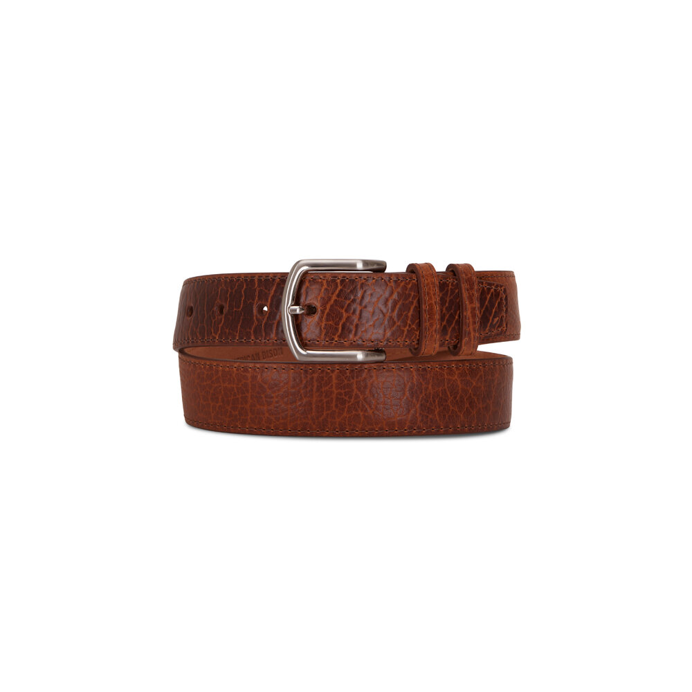 W Kleinberg Peanut Bison Leather Belt Mitchell Stores