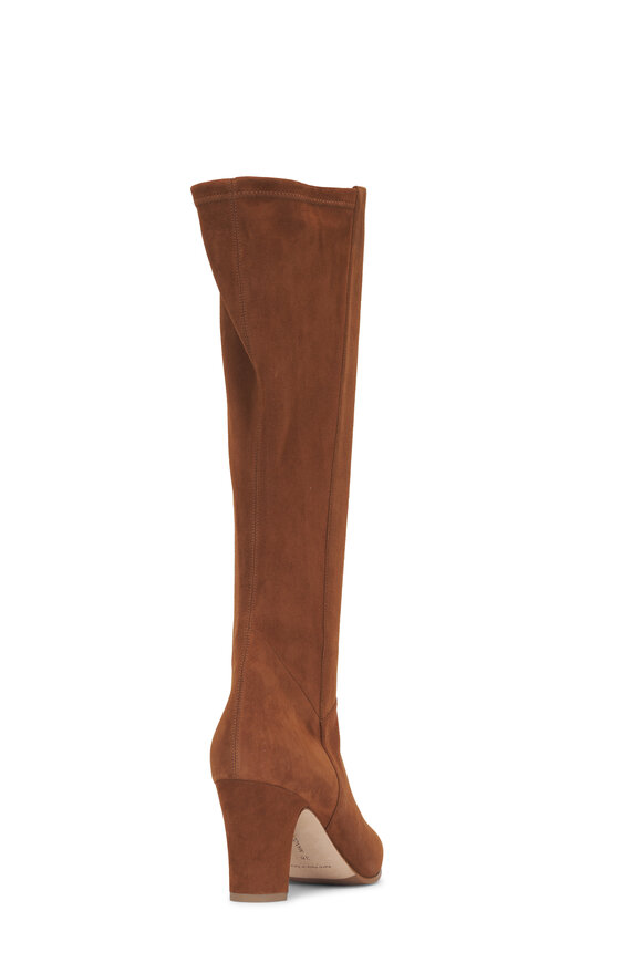 Manolo Blahnik Pitana Medium Brown Suede Tall Boot, 70mm - view 3