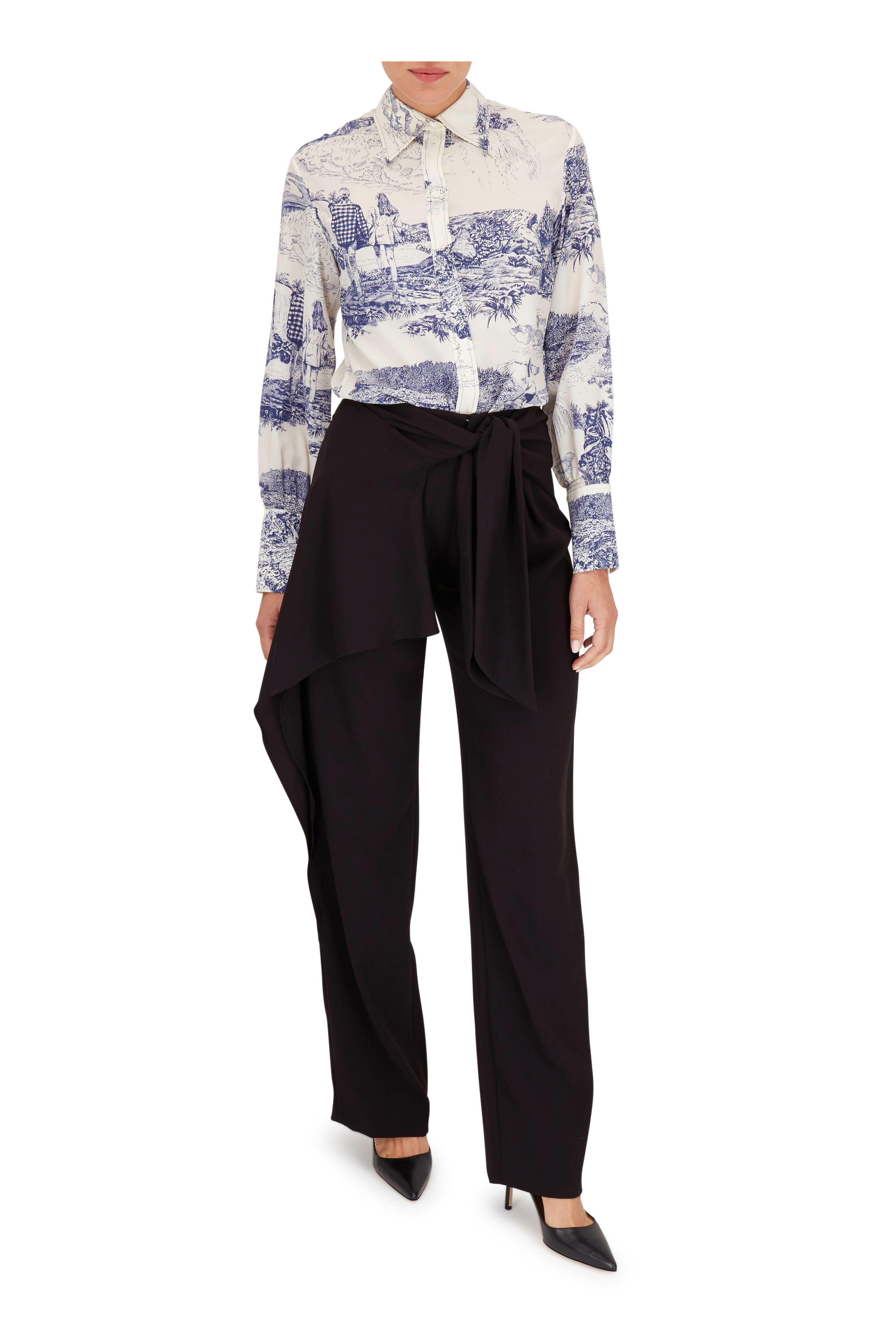 Chloé - Black Cady Self-Tie Pant