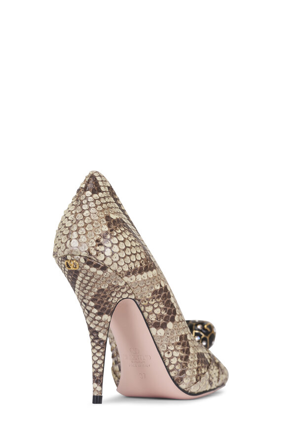 Valentino Garavani Panthea Cream Leather Pump, 105mm - view 5
