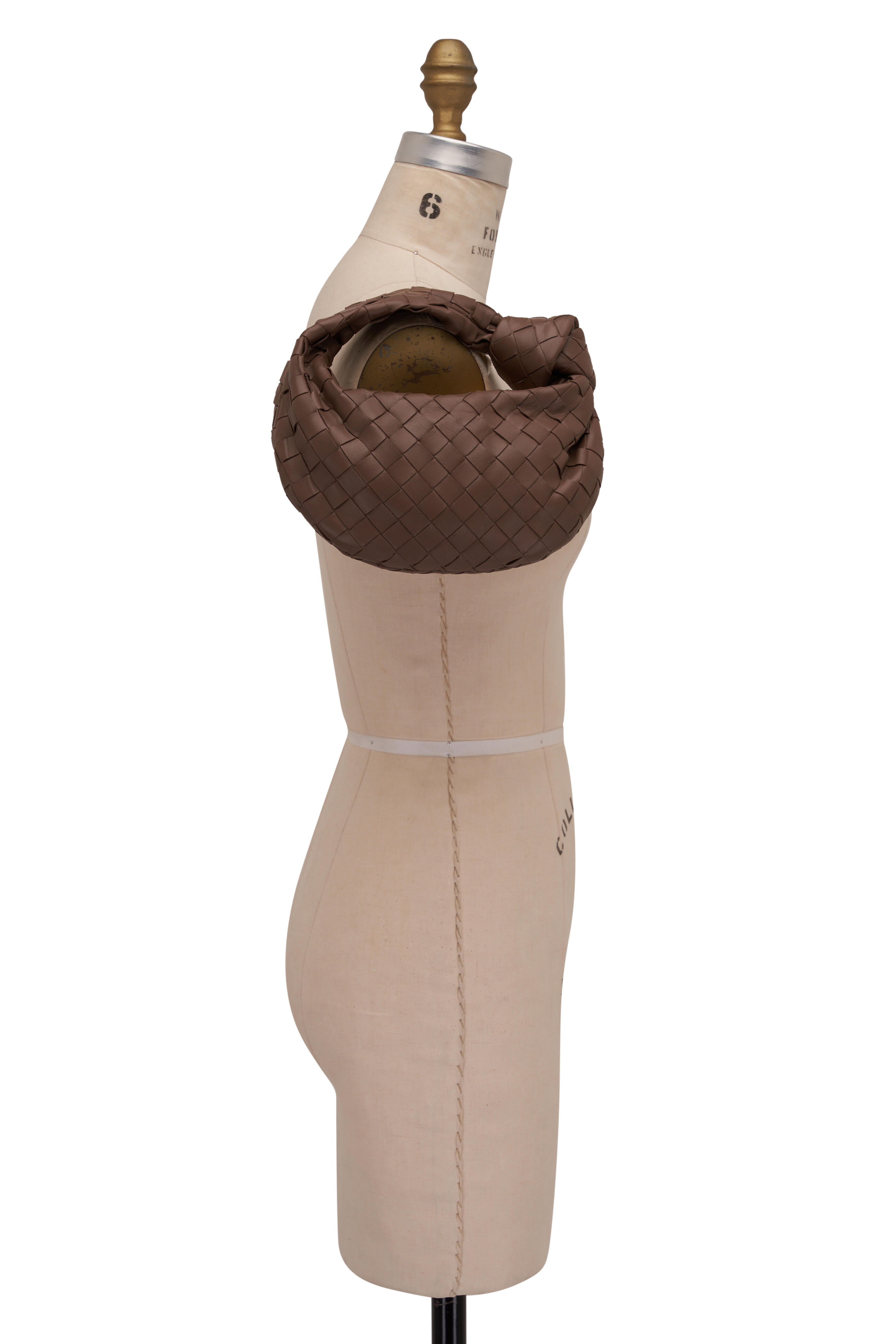Bottega Veneta - Mini Jodie Taupe Gray Woven Hobo Bag