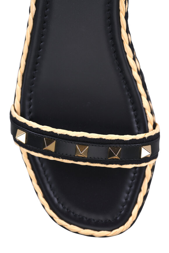 Valentino Garavani Black Rockstud Platform Sandal, 45mm - view 6