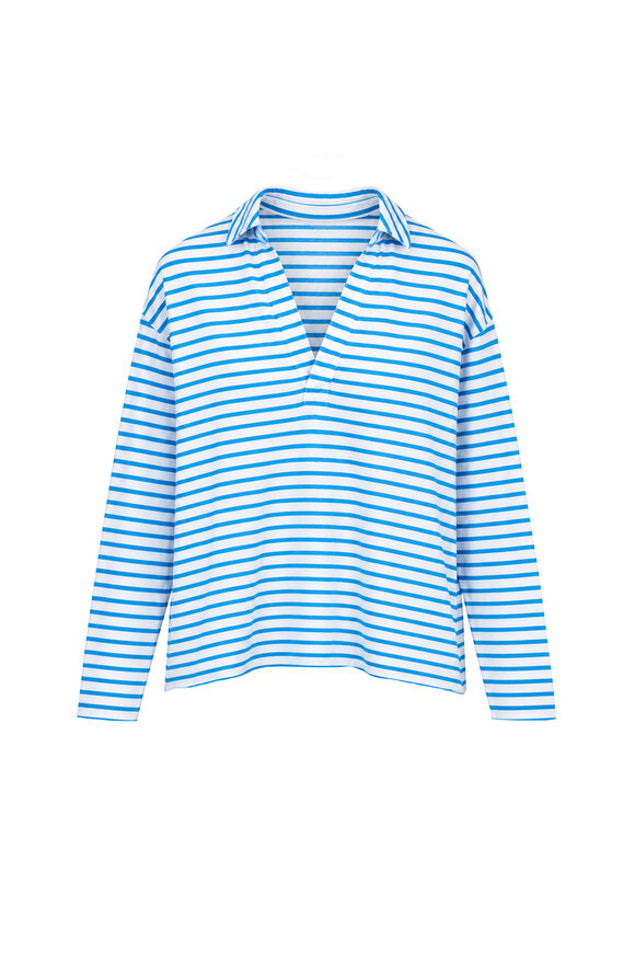 Frank & Eileen Turquoise Stripe Patrick Popover Henley - view 1