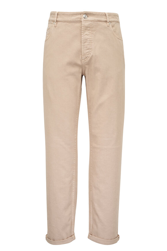 Brunello Cucinelli Camel Brown Denim Five Pocket Pant
