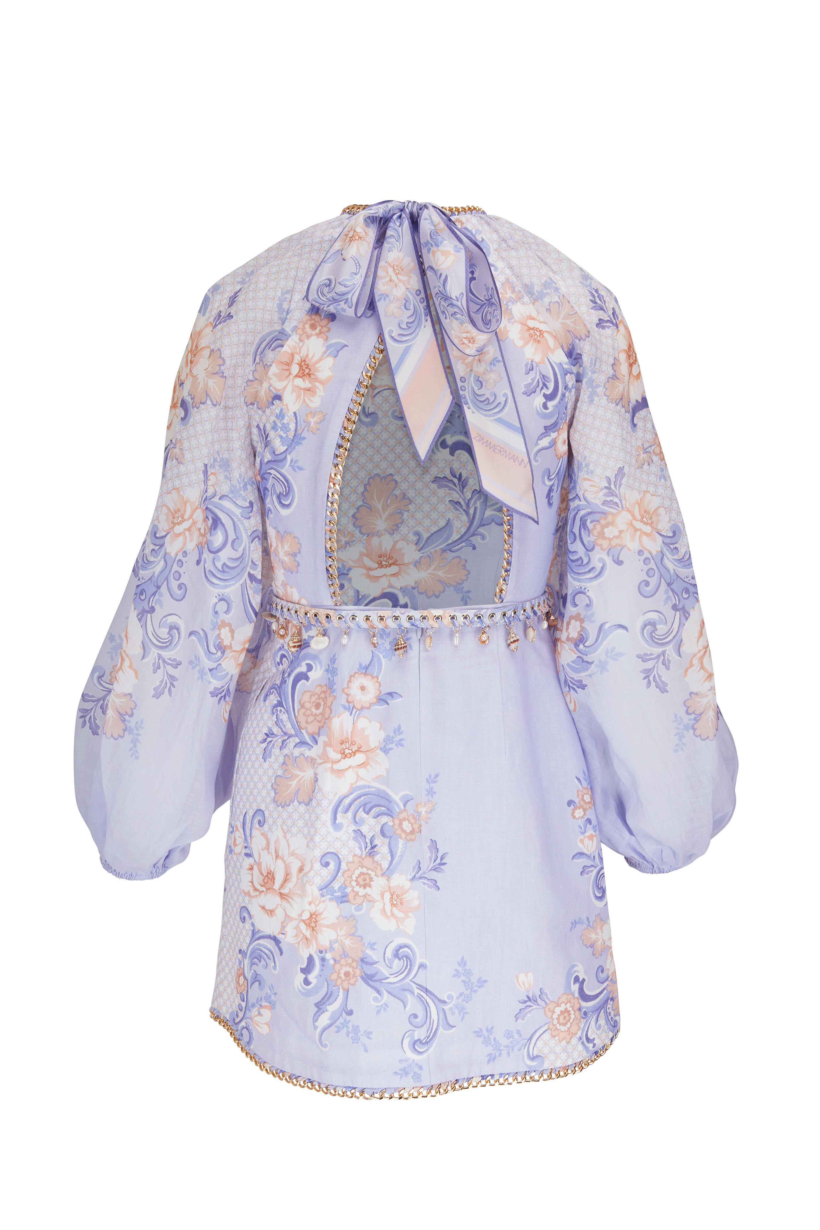 ワンピース ZIMMERMANN Woman Dress Blue 2161DR251 BLUEFLORAL Crush Scalloped Shift Dress Blue Floral Online | Zimmermann