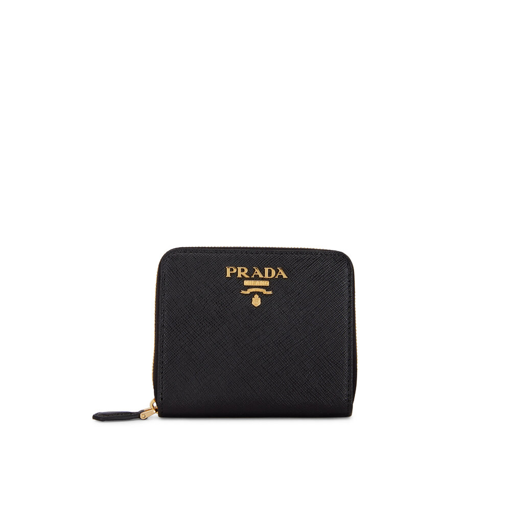 Prada Saffiano Leather Zip Around Wallet