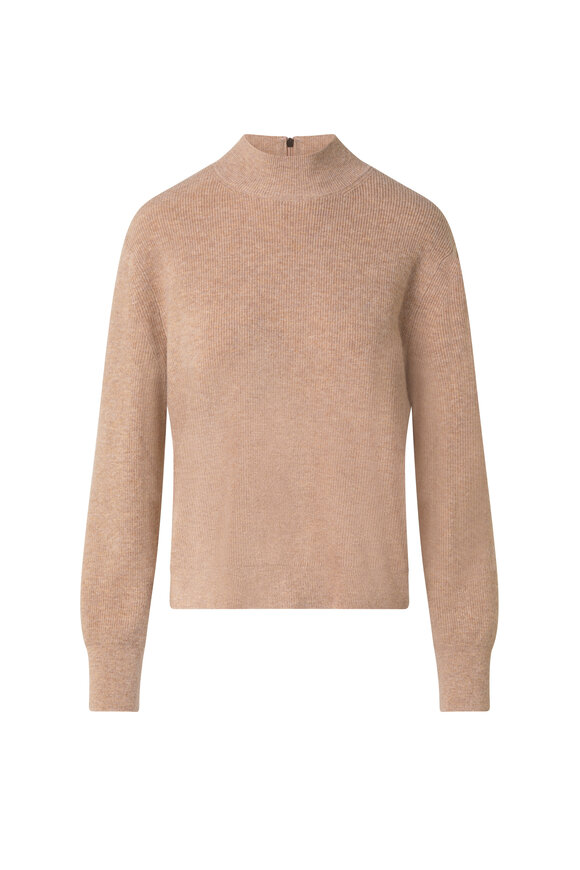 Akris Punto - Caramel Wool & Cashmere Quarter Zip Pullover